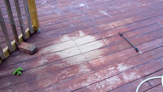 This photo shows the original stain and my test spot to see if it can be removed.