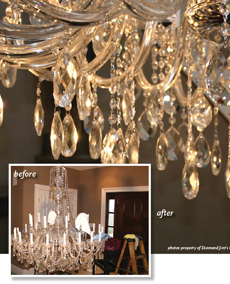 We clean each crystal of your chandelier painstakingly by hand.