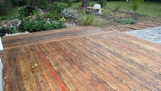 Fresh coat of oil applied to deck.
