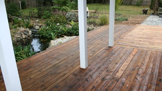 Fresh coat of oil applied to deck.