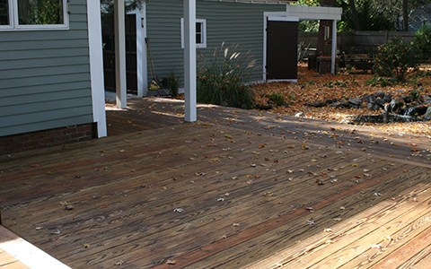 Here is the deck one day later after the oil has sunk in.