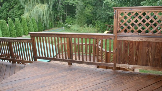 Pressure Treated deck in light brown
